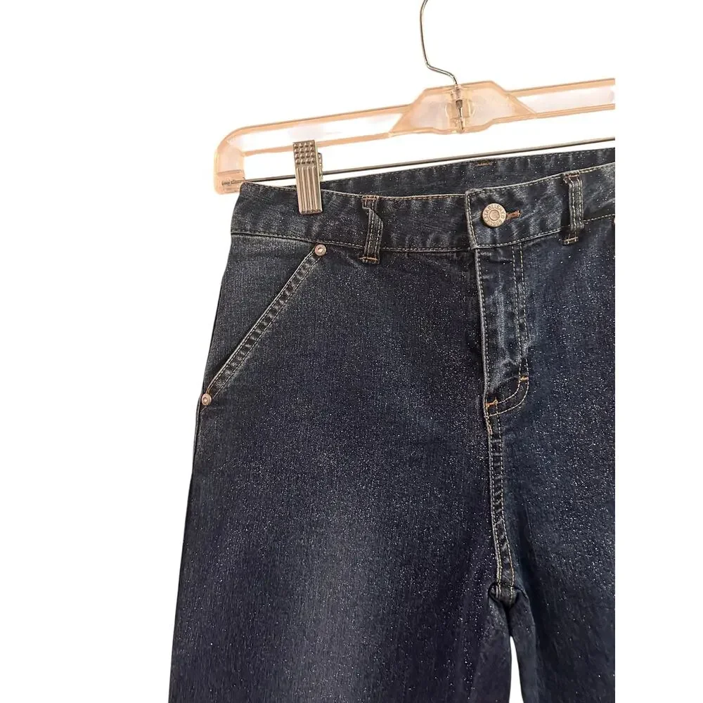 The Children's Place Blue Sparkle Flare Bell Bottom Jeans Girls Sz 12
